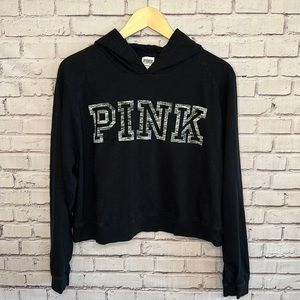PINK Cropped Hooded Sweatshirt | Sz M